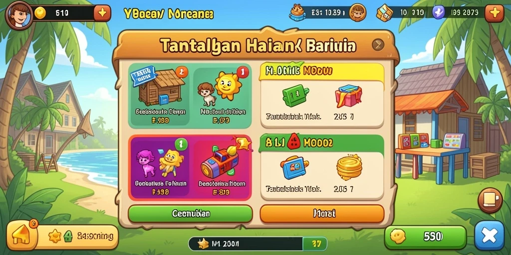 Tampilan permainan yang memukau dan penuh warna.
